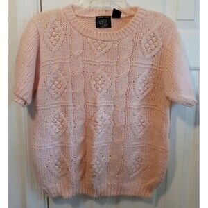 Vintage Chelsea Place Women's Hand Knitted Pink Sweater Size M Lovely and Soft
